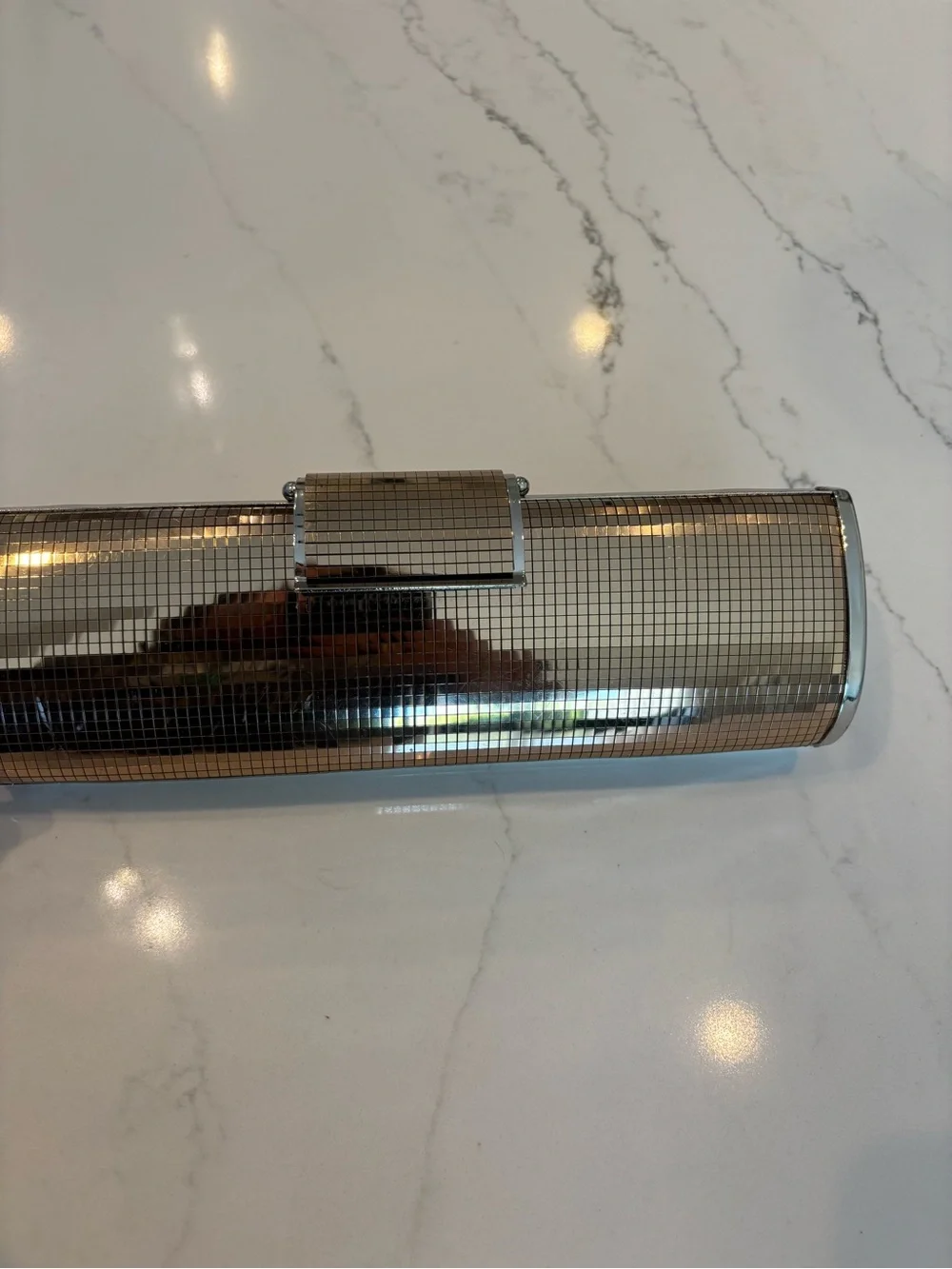 BCBGMaxAzria Metallic Bronze Mosaic Tube Clutch